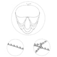 thumbnail image 4 of Bikini atractivo de la playa del verano de la joyería del cuerpo del partido de la correa de la borla del diamante artificial Plata Zulema Cadena del cuerpo de la borla, 4 of 8
