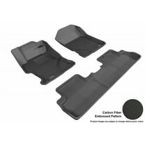3D MAXpider 2012-2013 Fits Honda Civic 1st Row 2nd Row Kagu Carbon Fiber Embossed Pattern Black Floor Mat L1HD04501509