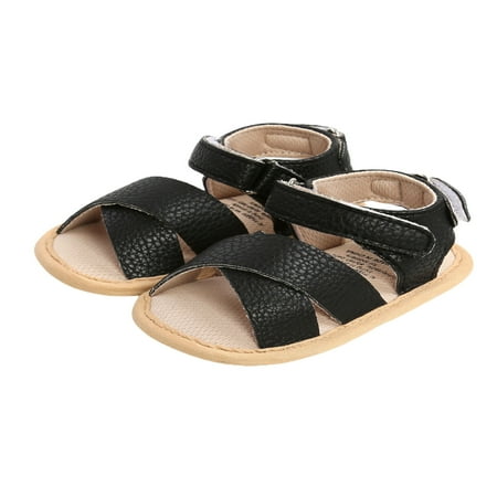 

Binwwede Summer Soft Leather Non-slip Rubber Sole Outdoor Baby Sandals Boys Girls Solid Color Toddle Shoes Hxx