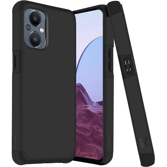 For OnePlus Nord N20 5G Shockproof Cover Case   Tempered Glass - mk Black