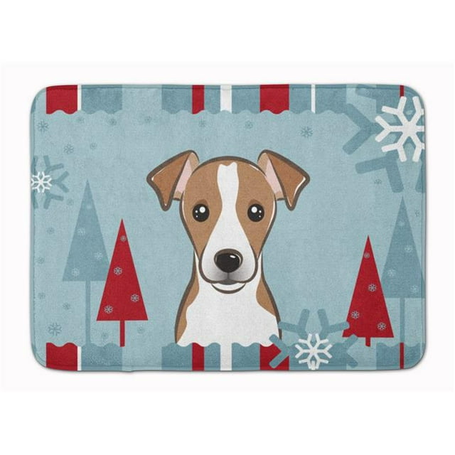 Carolines Treasures BB1756RUG Winter Holiday Jack Russell Terrier Machine Washable Memory Foam Mat
