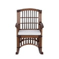thumbnail image 5 of Swayze Bohemian Farmhouse Woven Rattan/Wood Rocking Chair, White Cushion with Brown Frame, 5 of 8