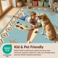 thumbnail image 4 of Design&I 8'x10' Washable Area Rug Sleek Flatweave Pet Friendly Surf Nautical Surfboard Arching Palms Geometric Stripe Vintage for King Size Bedroom, Under Bed, 4 of 7