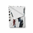 thumbnail image 2 of American Flag Soft Flannel Fleece Throw Blanket, Set Bald Eagle and Stripes Stars of Liberty Grunge Retro, Cozy Plush for Indoor and Outdoor Use, 50" x 70", Navy Maroon, by Ambesonne, 2 of 6