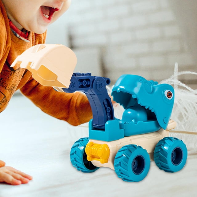Juguetes de camiones de dinosaurios extraíbles, , coches de camiones de construcción, para pequeños, y Azul Macarena Camión de dinosaurios