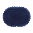 thumbnail image 3 of TreeWool, Cotton Bath Rugs with Crochet Border, Reversible Oval (17" x 24", Navy Blue, 2-Pack), 3 of 7