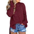 thumbnail image 1 of Dellytop Womens Side Slit Full Sleeve Fuzzy Knitted Sweater, 1 of 2