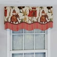 thumbnail image 2 of RLF Home Madhubala Glory Pattern "B" Elephant on Sides Window Treatment Valance 3" Rod Pocket 50" x 16" Spice Red, 2 of 3
