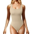 thumbnail image 1 of YDLCAFD Women's Bodysuits Sexy Ribbed Sleeveless Square Neck Sleeveless Tank Tops Bodysuits M, 1 of 5