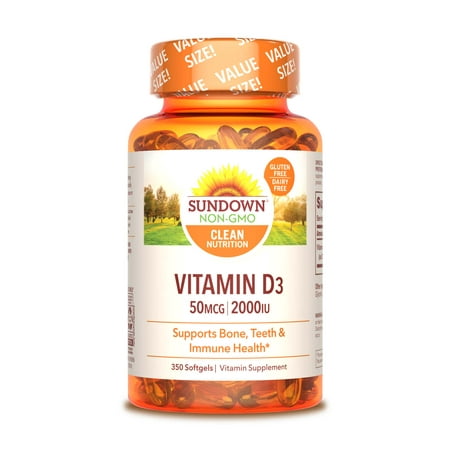 Sundown NaturalsÂ® Vitamin D3 50 mcg (2000 IU), 350 (Best Vitamin D Supplement 2000 Iu)