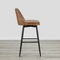 thumbnail image 4 of CHITA 30 inch Counter Height Swivel Bar Stools Low Back Set of 2,Faux Leather in Cognac Brown, 4 of 7
