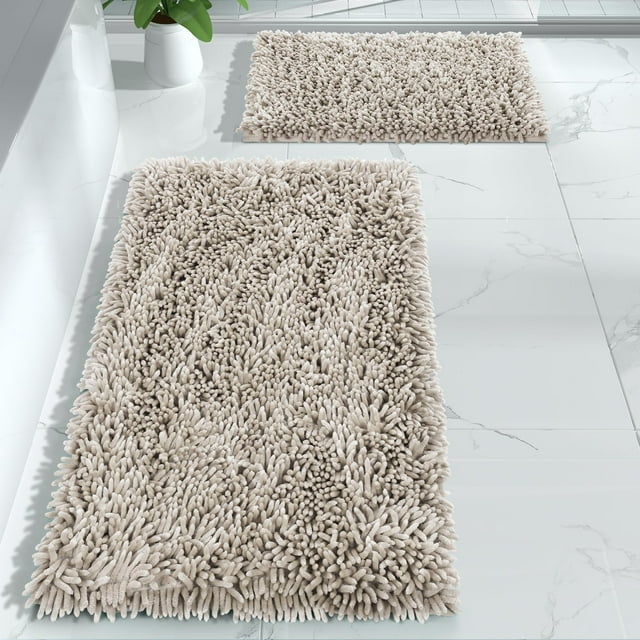 Juego de alfombras de baño Yimobra Luxury Shaggy extra gruesas de 2 piezas
