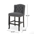 thumbnail image 4 of GDF Studio Vienna Contemporary Fabric Tufted Wingback 27 Inch Counter Stools, Set of 2, Charcoal and Dark Brown, 4 of 9