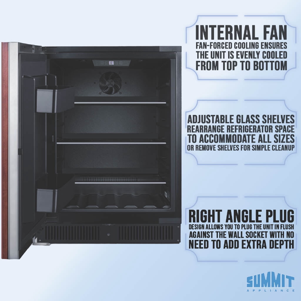 Summit 24 Inch  Refrigerator, 4.4 cu.ft., ADA Compliant, Built-In, Panel Ready*- AL54IF (Panel Not Included)