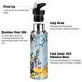 thumbnail image 3 of Yayeee 33oz Insulated Water Bottle Double Wall Stainless Steel with Flip Straw Lid, Colorful Leaves, 3 of 7