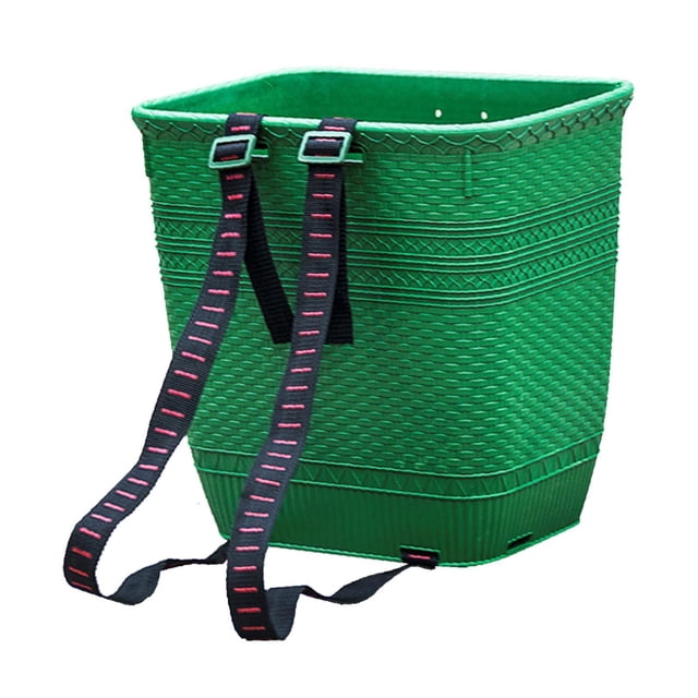 Cesta trasera de PP con correas multifuncional Macarena cubo de almacenamiento cesta de almacenamiento de frutas cesta de recolección de huerto para acampar Verde 380 mm x 390 mm x 290 mm