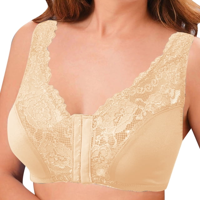 Cathalem Women's Push Up Bra Full Coverage Underwire Bras Plus Size,Beige XXL