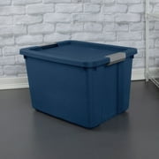 Sterilite 20 Gallon Large Storage Bin, Plastic Storage Container with Latch Lid, Blue