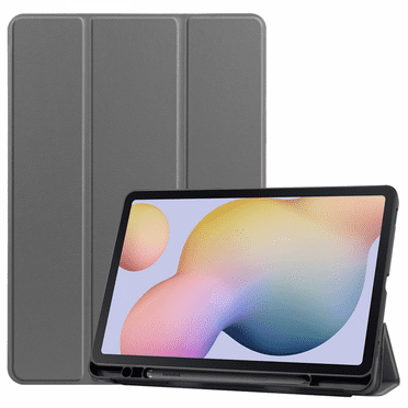 For Samsung Galaxy Tab S7/Tab S7 Tablet Sleeve 11", Premium Leather Slim and Lightweight with Auto Sleep/Wake Hard Tri-Fold Stand Cover (SM-T870/T875) Grey