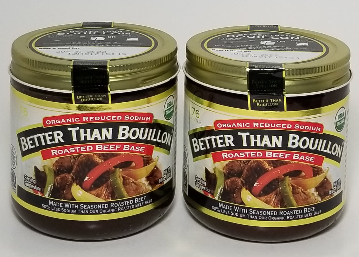 2 Pack of Better Than Bouillon Organic Reduced Sodium Roasted Beef Base, 16 oz each