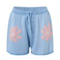 thumbnail image 4 of Gibobby Pijamas de satén Conjunto de pijama de punto para mujer, traje informal, manga larga, Top y pantalones cortos de manga burbuja, conjunto de suéter de ropa deportiva de 2 piezas (Blue, M), 4 of 5