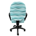 thumbnail image 3 of Abstract Office Chair Slipcover, Horizontal Waves Curved Stripes in Aquatic Tones Feeling, Protective Stretch Decorative Fabric Cover, Standard Size, Seafoam Teal, by Ambesonne, 3 of 5