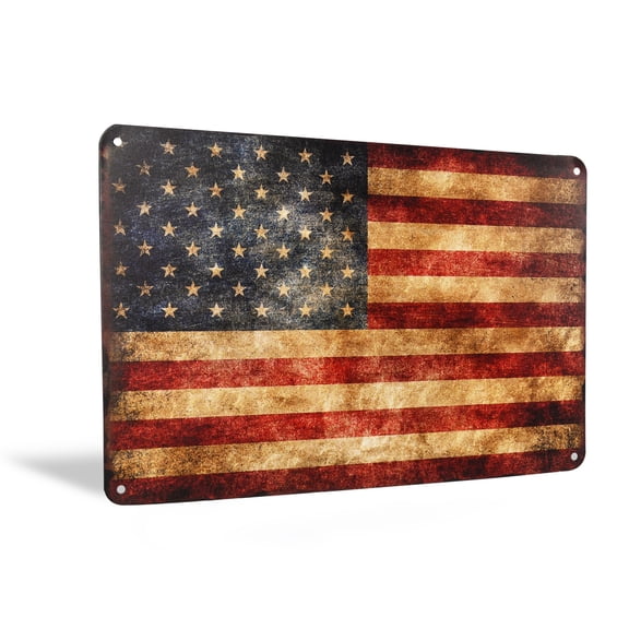 US American Flag Retro Metal Sign United States Patriotic Man Cave Bar Decor USA Garage Home Wall Art