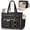 Black, variant on Teacher Tote Bag for Women - Multi-Pocket Laptop & Nurse Work Bag with Cup Holder, Structured Business Briefcase Computer Purse(Black)