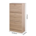 thumbnail image 4 of Tcbosik Narrow Shoe Storage Cabinet with 3 Flip Drawers, 47.2"H Shoe Rack Organizer for Entryway Hallway Foyer Mudroom, Natural, 4 of 9
