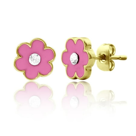 Pink Flower Girls' Stud Earrings - Kids Jewelry Flower Earrings - Toddler Jewelry For Girls Little Girls Jewelry - Flower Stud Earrings Cute Earrings Girls Earrings - Kids Earrings Hypoallergenic