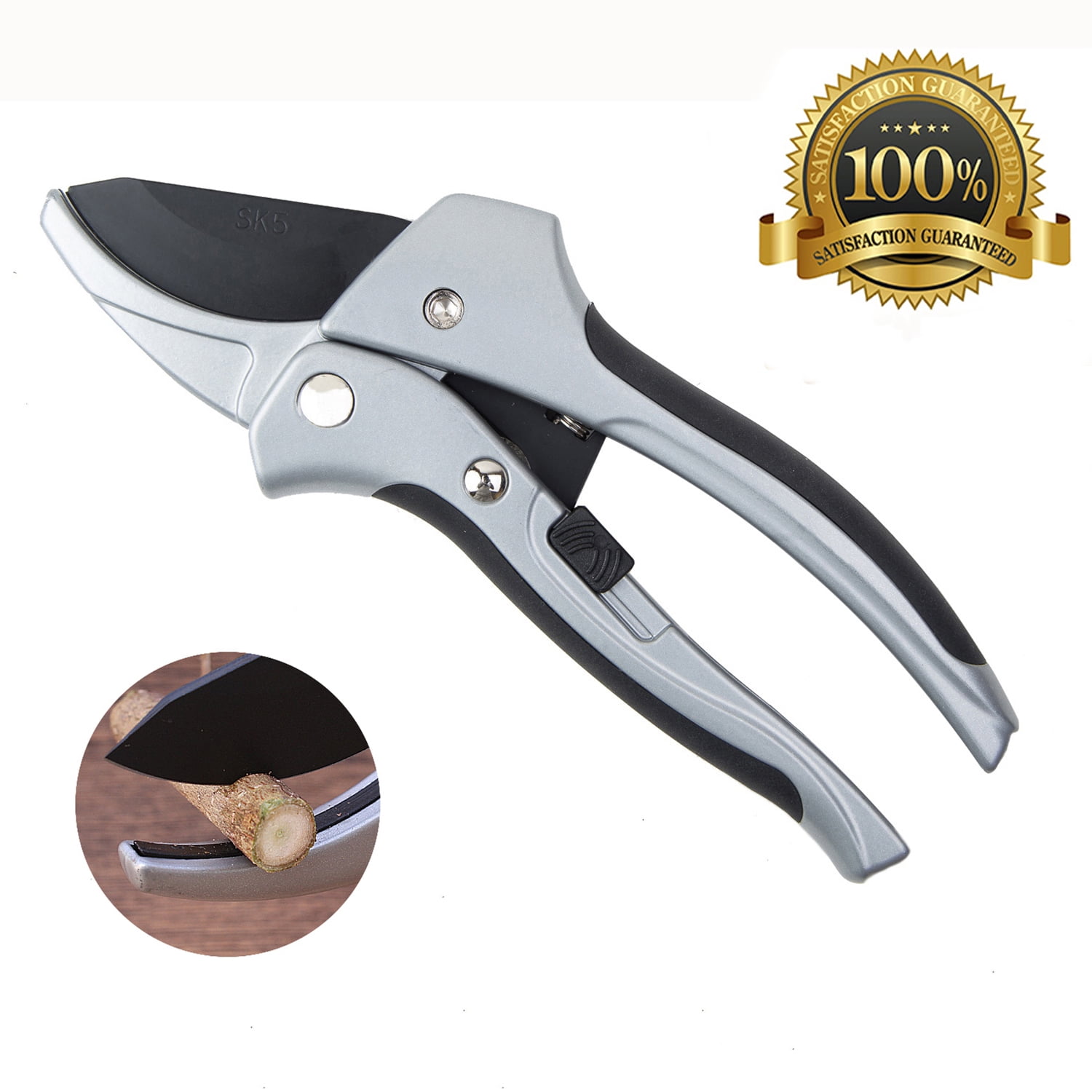 Bypass Pruning Shears With High Carbon SK 5 Steel Blade Garden Pruners