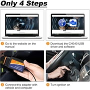 ELM327 USB Adapter OBD2 Scanner for Windows, ELMconfig FoCCCus Diagnostic Scan Tool with MS-Can/HS-Can Switch for Ford Lincoln Mazda Mercury Series Vehicles