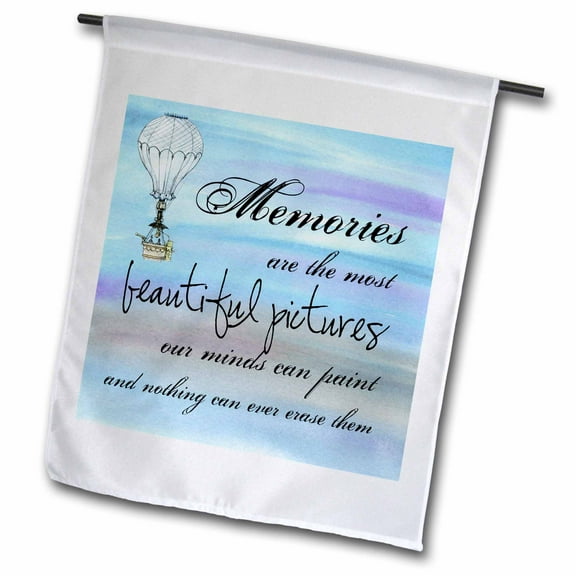 3dRose, Beautiful Memories Quote Inspirational, 12 x 18 inch Garden Flag