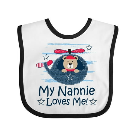 

Inktastic My Nannie Loves Me Grandson Gift Baby Boy Bib