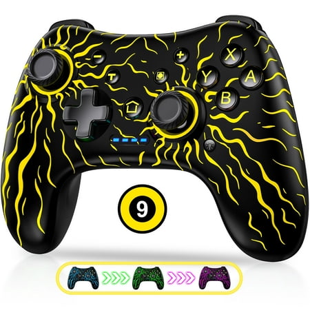 Switch Controller, Wireless Switch Controller Compatible with Switch Controller/Switch Lite/OLED, QQV Wireless Switch Controllers Work with iOS/Android/PC with LED Light, Programmable, TURBO & Wakeup