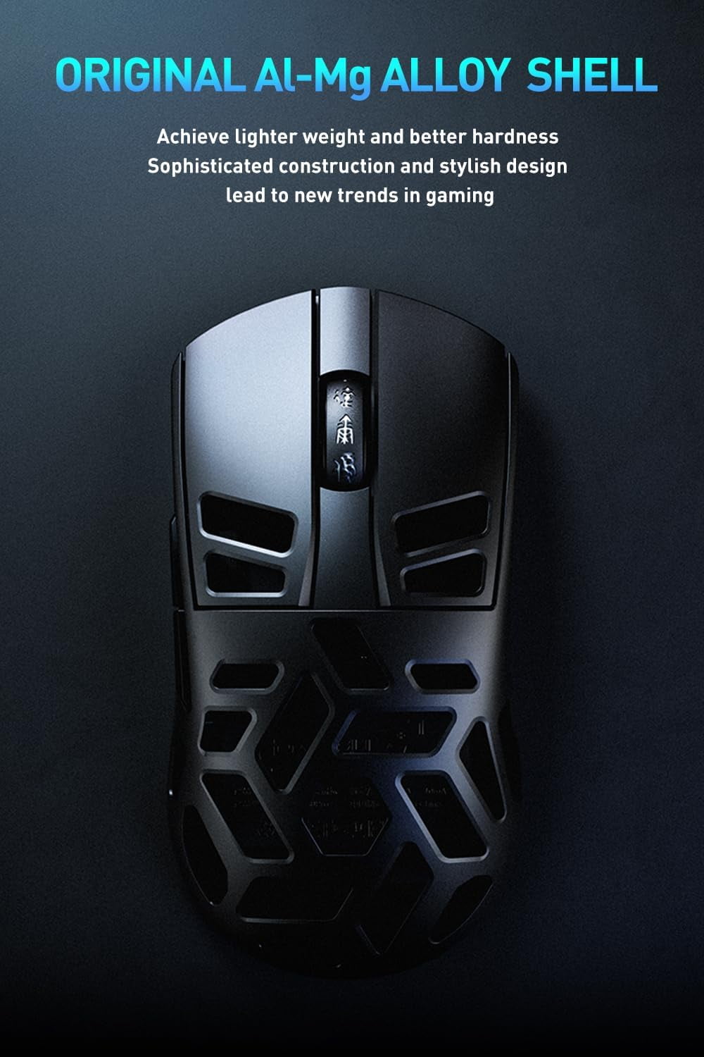 DAREU A950pro 4K Wireless Gaming Mouse:55g Ultra-Lightweight,4KHz Polling Rate,PAW3395 Optical Sensor,26K DPI,6 Programmable Buttons,Support 15min Fast Charging &Tri-mode Connection (Black)