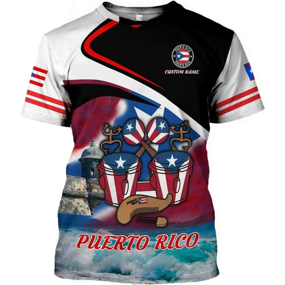 Personalized Puerto Rico Shirt, Puerto Rican T-Shirts for Women Men, Puerto Rico Flag Shirt, Pride T-Shirt for Puerto Rican (S)