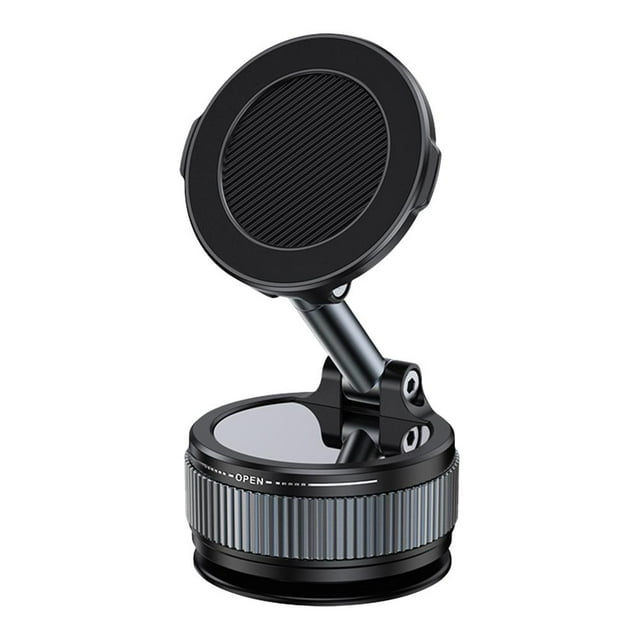 Magnetic Phone Holder with Rotating Stand - Secure Suction for Smooth Surfaces