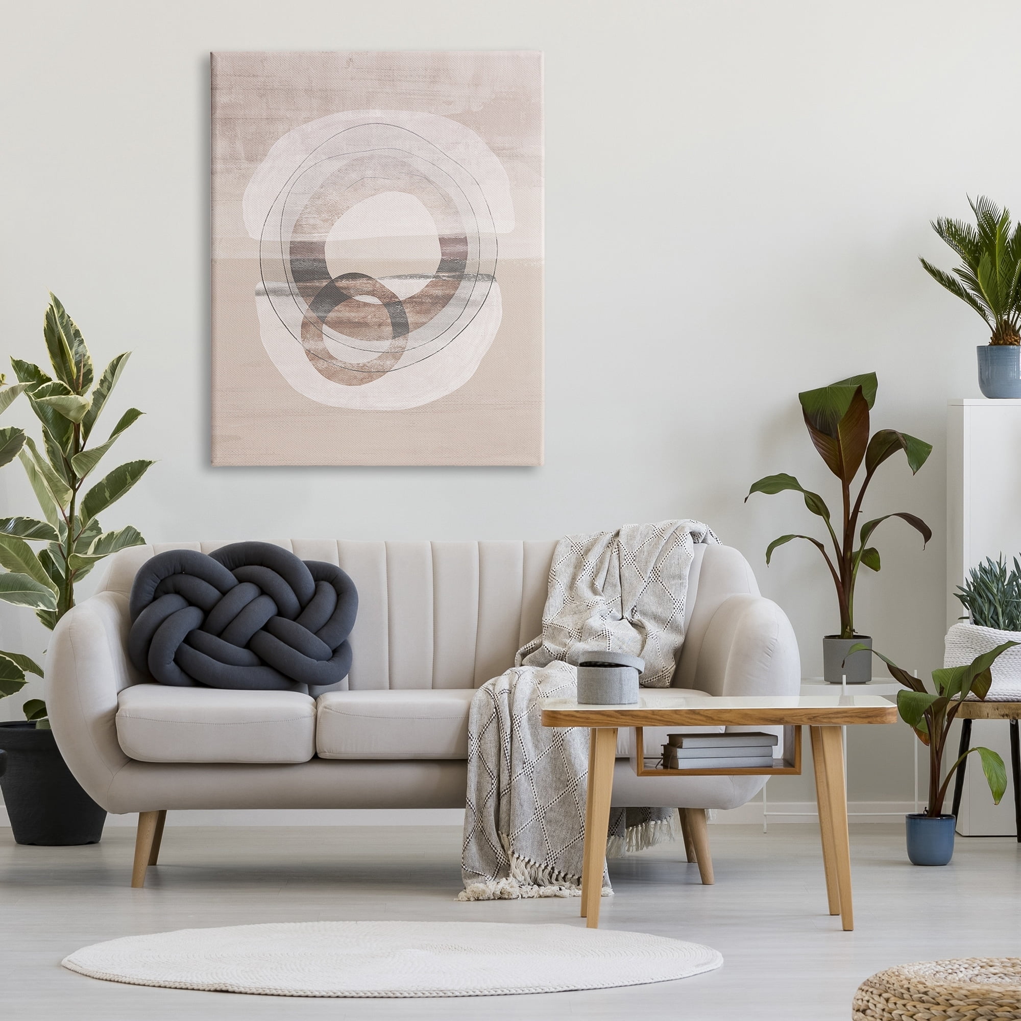Stupell Round Boho Circles Contemporary Abstract Painting Gallery Wrapped Canvas Print Wall Art