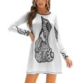 thumbnail image 4 of Robe à Encolure Carrée en Zentangle Hippie Block Island, Robe d'Été Douce pour Femmes, Robe Élégante à Imprimé Halter Blockisland Block Island, 4 of 5