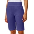 thumbnail image 5 of Biker Shorts Women with Pockets Twill Bermuda Shorts for Women, Stretch Pull on High Waist Hiking Shorts, Summer Outdoor Workout Sport Bottoms Purples 3XL, 5 of 9