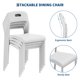 thumbnail image 5 of Yeshouse Sillas de comedor apilmoderno juego de 4, silla con patas de Metal y asiento de plástico ergon, resistente al agua, 5 of 7