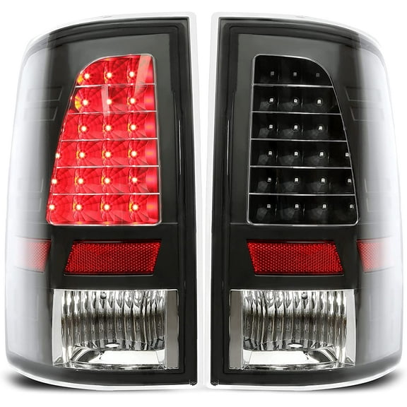 Kojem LED Tail Lights Taillights Brake Rear Lamps Compatible with 09-18 Dodge RAM 1500 2500 3500 Driver & Passenger Side Pair (Clear Lens)