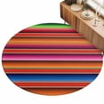thumbnail image 2 of Round Area Rugs 3.3Ft, Mexican Style Non-Slip Washable Circle Rugs Carpet, Colorful Mexico Stripes Orange Red Indoor Outdoor Rug Floor Mats Throw Runner for Bedroom Living Room Bathroom, 2 of 8