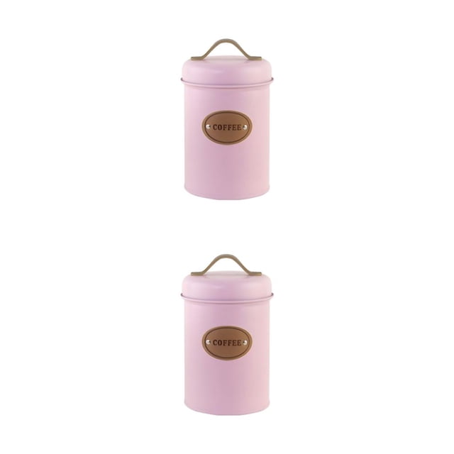 serony Metal Transparent Tea Jars For Storing And Displaying Favorite Tea Leaves Versatile Kitchen Storage Jars Eco-Friendly Pink coffee 2Set