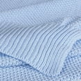 thumbnail image 5 of PiccoCasa 100% Cotton Soft Knitted Throw Solid Blanket for Couch Sofa Bedroom, Pale Blue 60"x79", 5 of 8