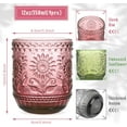 thumbnail image 4 of NANAHuang Vintage Drinking Glass Set of 4,12 oz Embossed Floral Drinkware Set,Green Drinking Glasses Cups Wine Glasses Colored Glassware for Whisky,Beer,Juice,Cocktail,Heavy Duty, 4 of 8