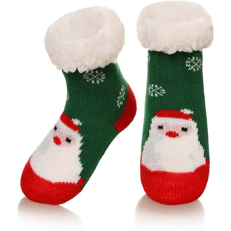 

Cosstcosstokner Baby Girls Boys Slipper Socks Soft Warm Fleece Lined Cozy Winter Toddler Kids Child Christmas Home Socks (Age 4-6)