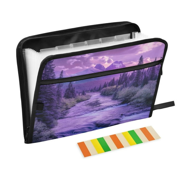 Organ Folder 14.2 x 0.8 x 10.6 Inches 13 Separate Pockets A4 Size Documents Folder A Sort Storage File Manager For The Home Office Purple Forest