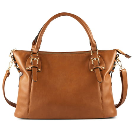 Plambag Large Tote Bag for Women, Faux Leather Laptop Handbag
